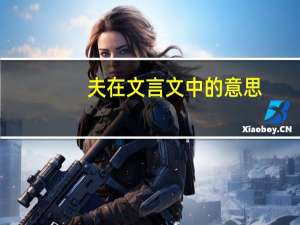 夫在文言文中的意思