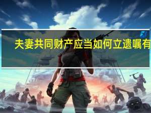 夫妻共同财产应当如何立遗嘱有效