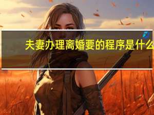 夫妻办理离婚要的程序是什么