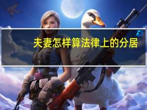 夫妻怎样算法律上的分居