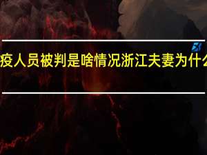 夫妻打防疫人员被判是啥情况浙江夫妻为什么殴打防疫人员