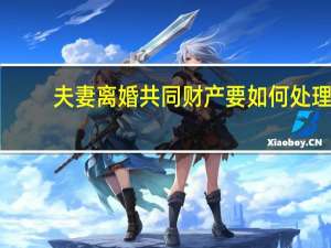 夫妻离婚共同财产要如何处理