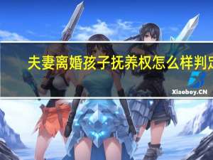 夫妻离婚孩子抚养权怎么样判定