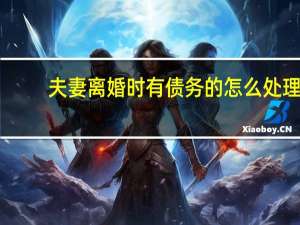 夫妻离婚时有债务的怎么处理