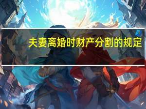 夫妻离婚时财产分割的规定