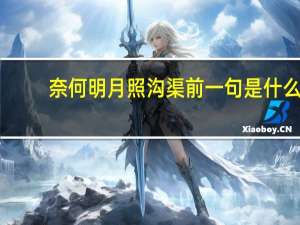 奈何明月照沟渠前一句是什么