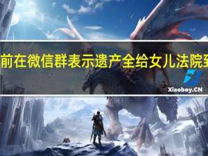 女子临终前在微信群表示遗产全给女儿法院 到底什么情况嘞