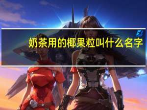奶茶用的椰果粒叫什么名字