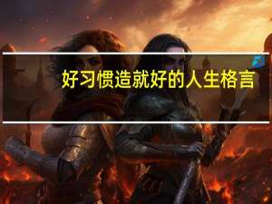 好习惯造就好的人生格言