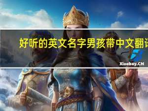 好听的英文名字男孩带中文翻译