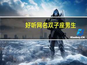 好听网名双子座男生