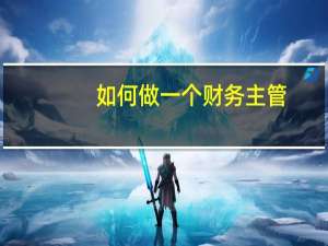 如何做一个财务主管