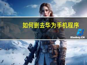 如何删去华为手机程序