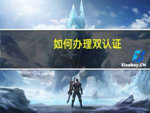 如何办理双认证