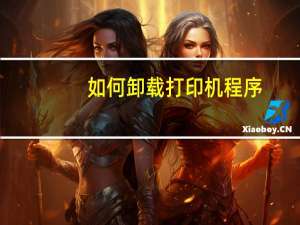 如何卸载打印机程序