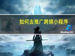 如何去推广跨境小程序