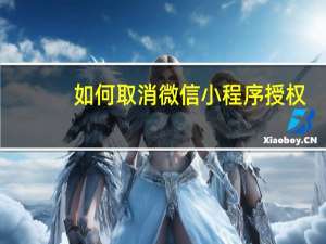 如何取消微信小程序授权