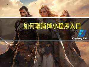 如何取消掉小程序入口