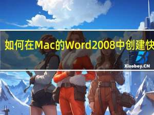 如何在Mac的Word 2008中创建快速表