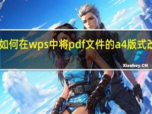 如何在wps中将pdf文件的a4版式改为a3