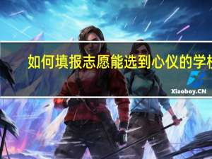 如何填报志愿能选到心仪的学校
