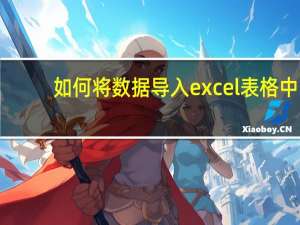 如何将数据导入excel表格中