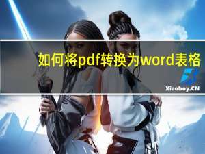 如何将pdf转换为word表格（如何将pdf转换为word）