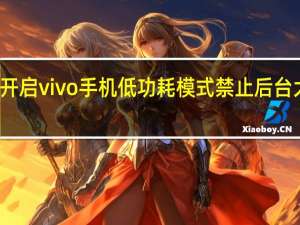 如何开启vivo手机低功耗模式 禁止后台大功率应用