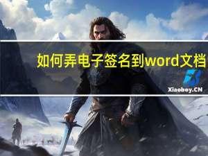 如何弄電子簽名到word文檔（如何弄電子簽名）