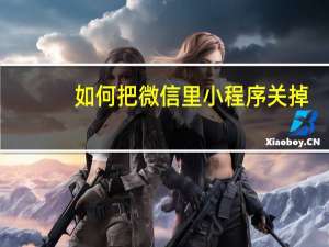 如何把微信里小程序关掉