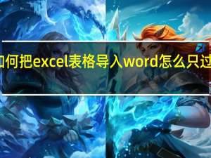 如何把excel表格导入word怎么只过来一般