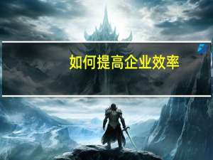 如何提高企业效率