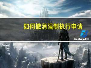 如何撤消强制执行申请