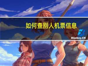 如何查别人机票信息