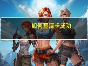 如何查清卡成功