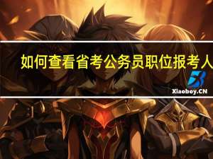 如何查看省考公务员职位报考人数
