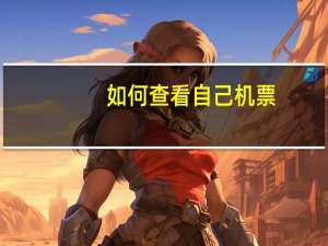 如何查看自己机票