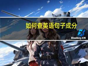 如何查英语句子成分