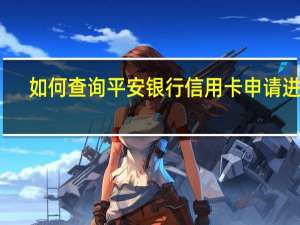 如何查询平安银行信用卡申请进度（怎么查询平安银行信用卡申请进度）