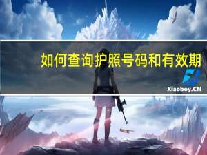 如何查询护照号码和有效期