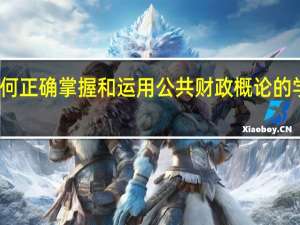 如何正确掌握和运用公共财政概论的学习方法