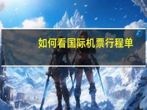 如何看国际机票行程单
