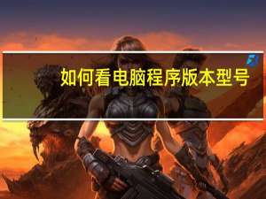 如何看电脑程序版本型号