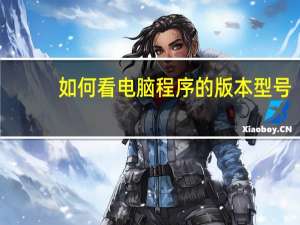 如何看电脑程序的版本型号