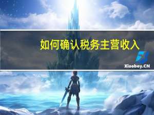 如何确认税务主营收入