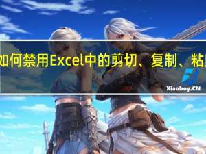 如何禁用Excel中的剪切、复制、粘贴功能