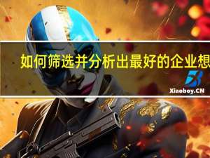 如何筛选并分析出最好的企业想法