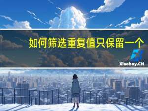 如何筛选重复值只保留一个（筛选重复值只保留一个）