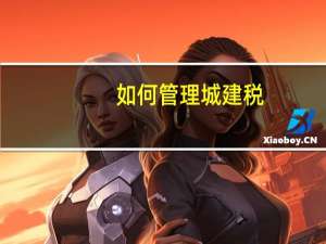如何管理城建税