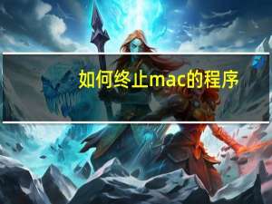 如何终止mac的程序